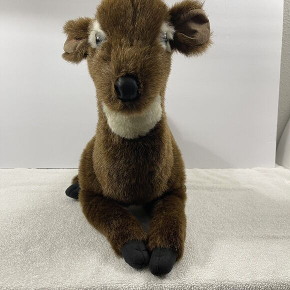 Ditz Designs Large Sitting Laying Whitetail Deer Plush Stuffed Animal Brown - Picture 10 of 10